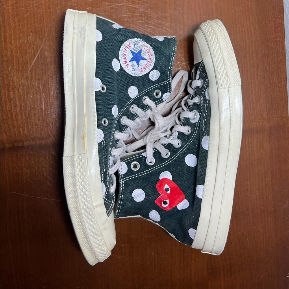 Comme des Garçons PLAY×Converse Chuck Taylor All Star High-Top Sneakers Size 7 - Picture 9 of 9